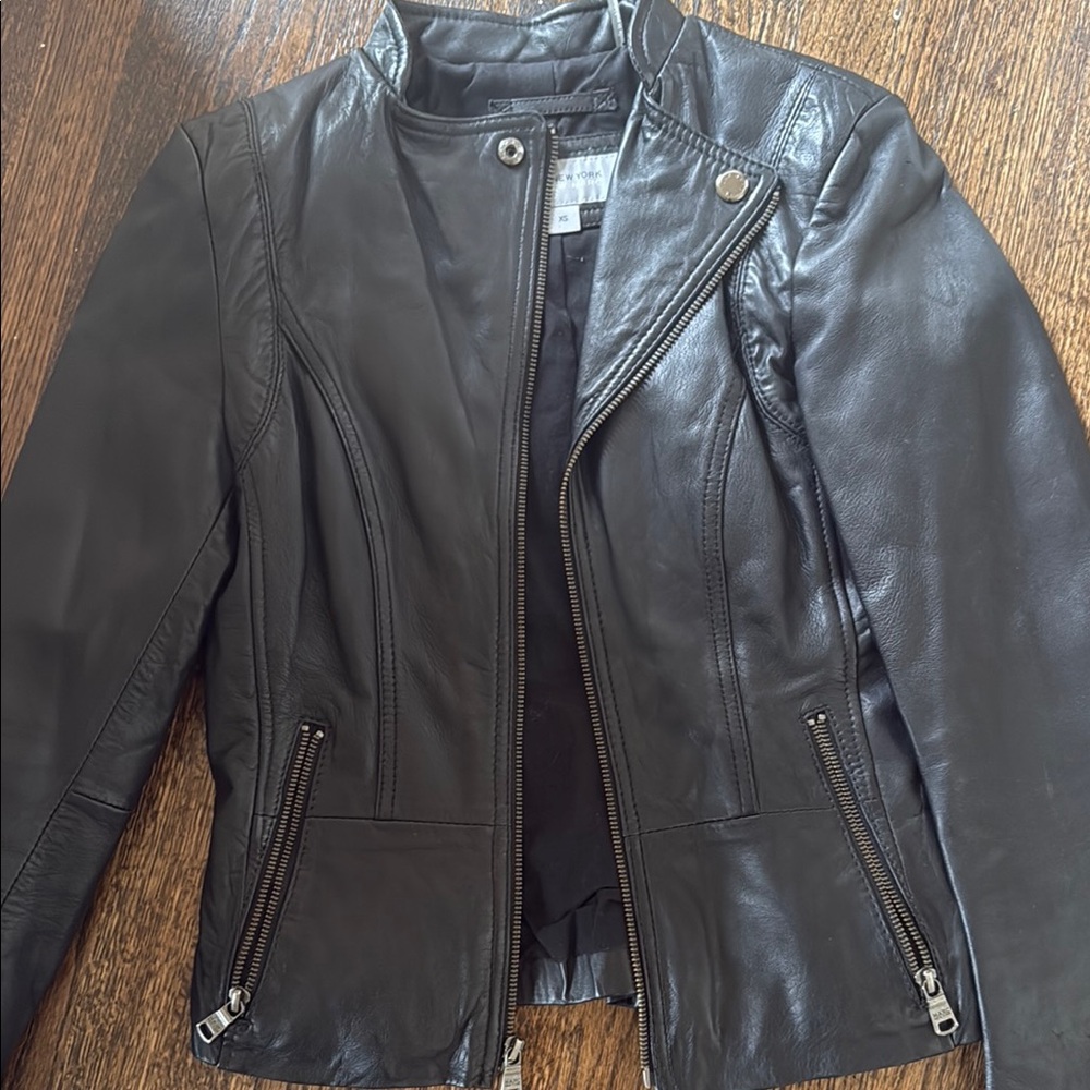 Women's Black Leather Jacket XS